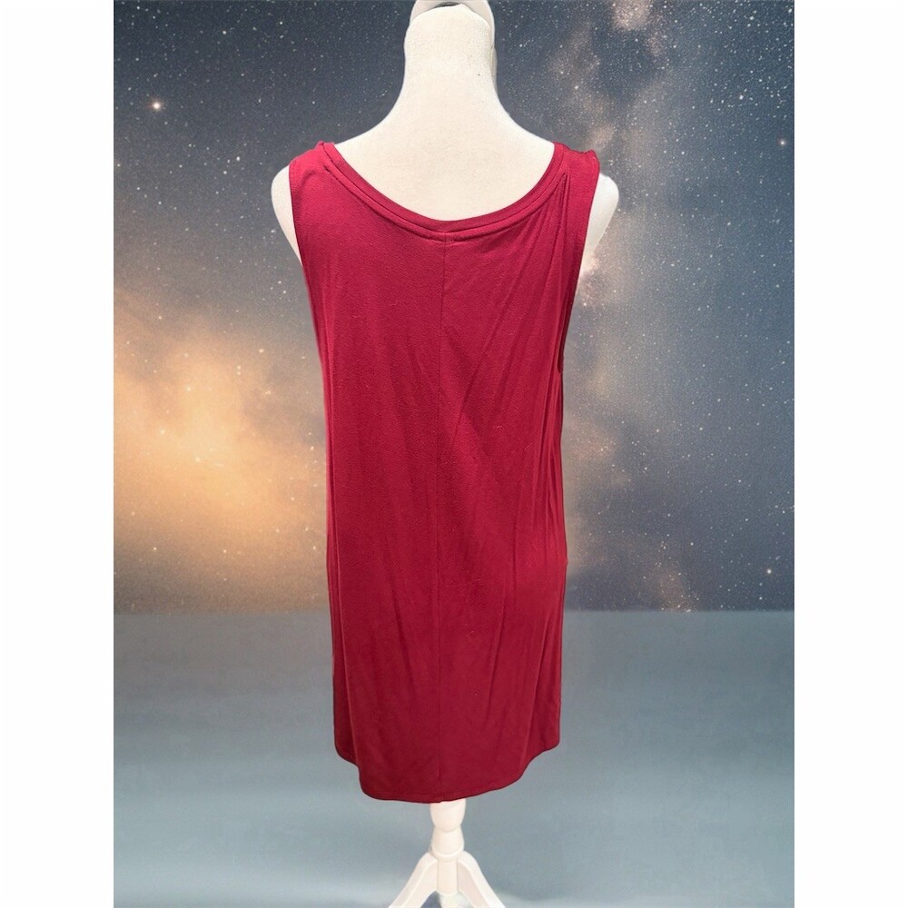 Old Navy Dress Womens Petite S Burgundy Sleeveless Swing Tunic Scoop Neck - Picture 4 of 4